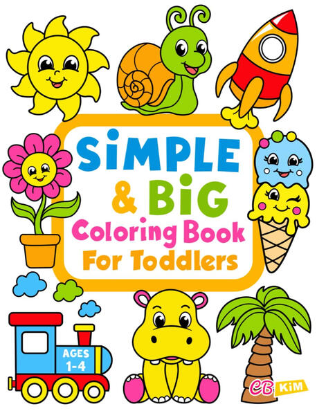 simple and big toddler coloring book
